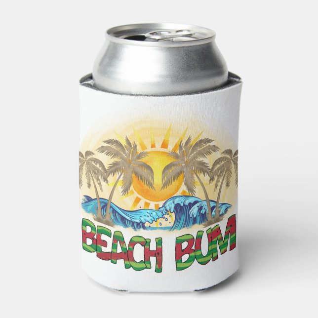 Beach Bum | Wassermelone, Meereswellen und tropisc Dosenkühler (Kanne Vorderseite)