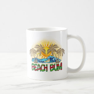 Beach Bum   Wassermelone, Meereswellen und tropisc Kaffeetasse