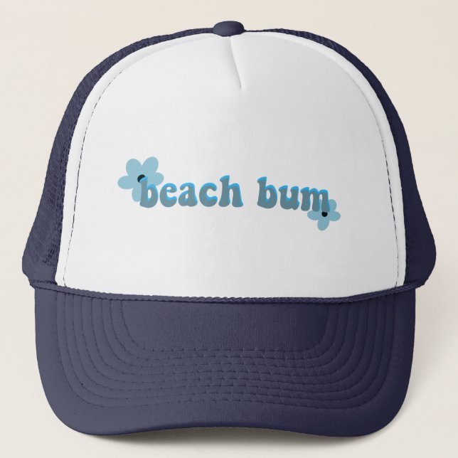 Beach Bum Writing with flowers T-Shirt Truckerkappe (Vorderseite)