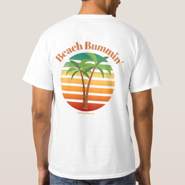 Beach Bummin - Tropical Caribbean Beach Lover T-Shirt (Rückseite)