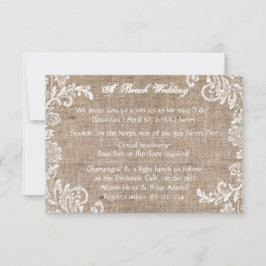 Beach Burlap & Lace - 3x5 Einladung zur Hochzeit
