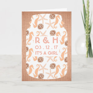 Beach Burlap Mason Jar Baby Ankündigung