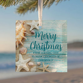 Beach Busines Seashells Custom Christmas Gift Ornament Aus Glas