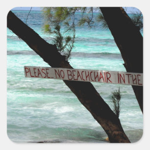 Beach Chairs Rum Point Grand Cayman Quadratischer Aufkleber