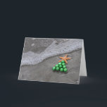 Beach Chic Christmas Card Feiertagskarte<br><div class="desc">Beach-theme card announces wishes for the holidays.</div>