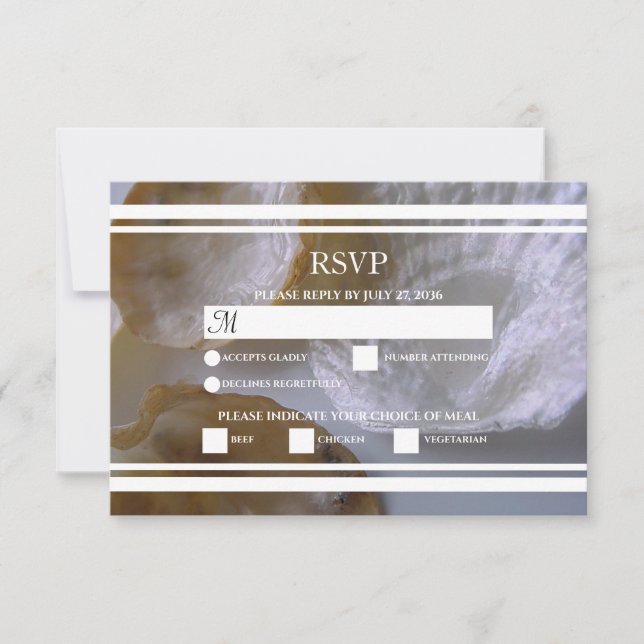 Beach Clams Wedding RSVP Cards (Vorderseite)