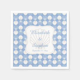 Beach Clamshells Seashells Names Wedding Serviette