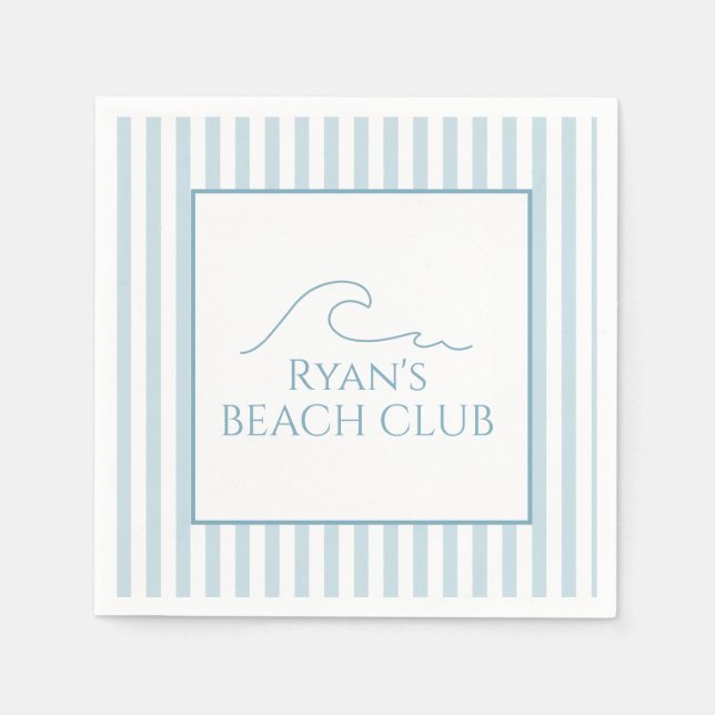 Beach Club Cabana Geburtstag Serviette (Vorderseite)