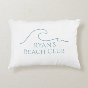 Beach Club Stripe Cabana Benutzerdefinierter Name Dekokissen