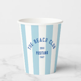 Beach Club Wappen Blue Cabana Stripe Pappbecher