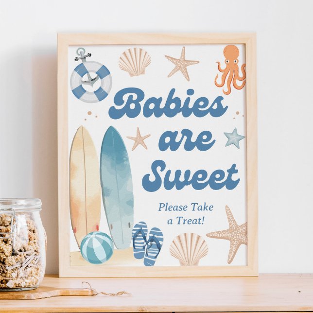 Beach Coastal Baby Dusche Babys sind süße Gunst Poster (Von Creator hochgeladen)