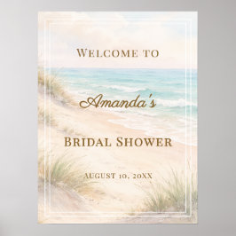 Beach coastal Bridal Shower welcome Poster