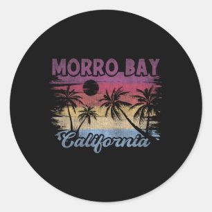 Beach Coastal City Vacation Souvenir Morro Bay Runder Aufkleber