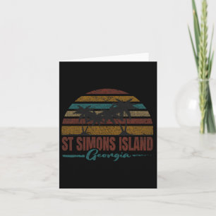 Beach Coastal City Vacation Souvenir St Simons Isl Karte