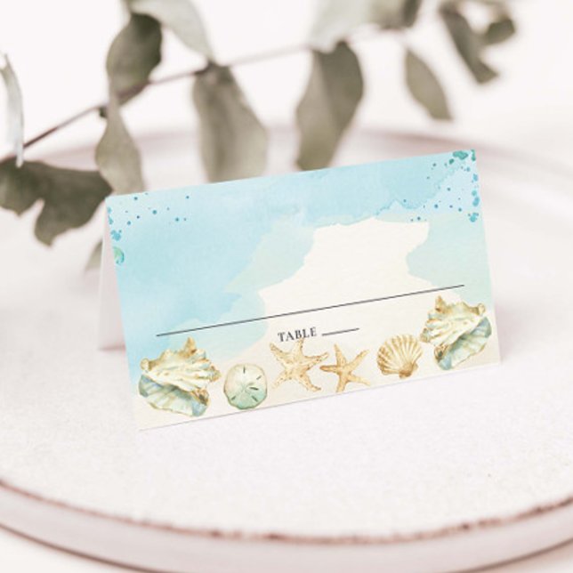 Beach Coastal Hochzeit in Urlaubsort Birthday Brid Platzkarte (Von Creator hochgeladen)