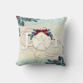 Beach Coastal Weihnachtsfreude Sand Dollar Blue Ho Kissen
