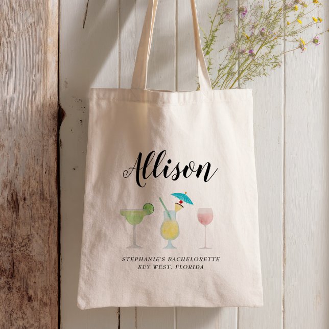 Beach Cocktails Bachelorette Bridesmaid Name Tragetasche (Von Creator hochgeladen)