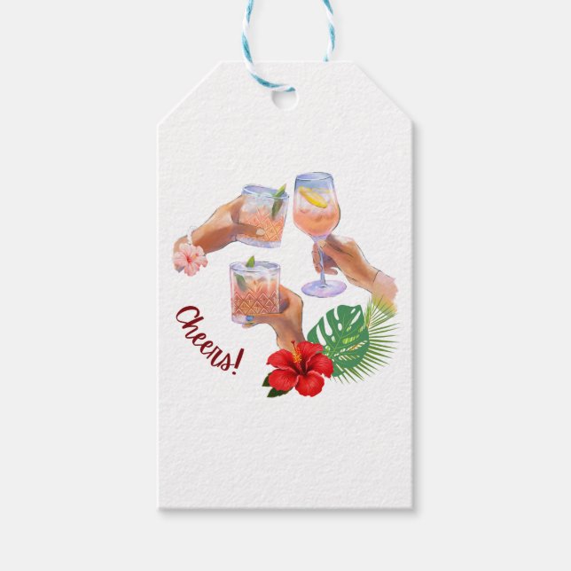 Beach Cocktails Party Geschenkanhänger (Vorderseite)