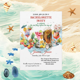 Beach Cocktails Tropische Früchte Junggeselinnen-A Einladung