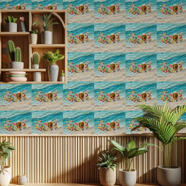 Beach Cocktails Tropische Früchte Junggeselinnen-A Tapete (Beach Cocktails Tropical Fruits Bachelorette Party Wallpaper)