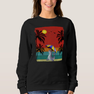 Beach Coconut Tree Retro Graphic Sea Lion Sommer Sweatshirt