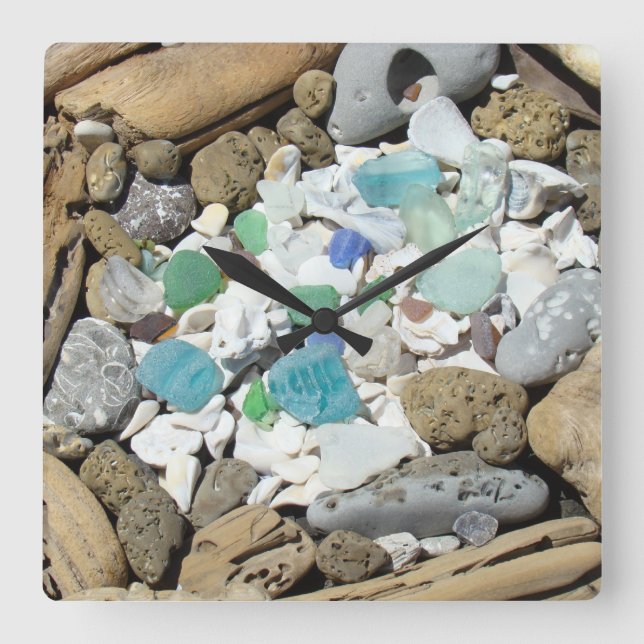 Beach Combers Uhren Felsengänge Sea Glass Geschenk (Vorderseite)