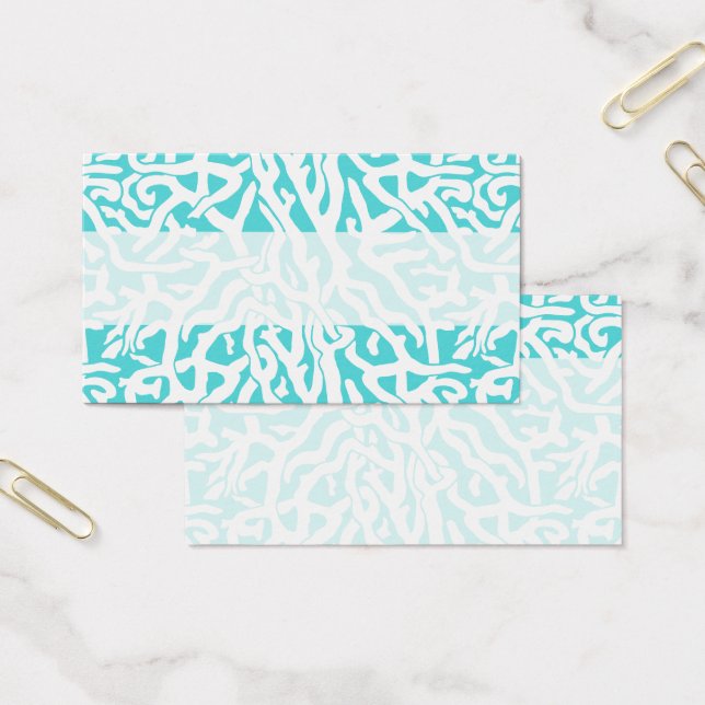 Beach Coral Reef Muster Nautical White Blue (Büro)