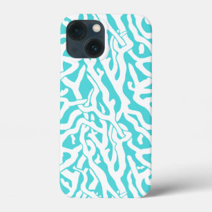 Beach Coral Reef Muster Nautical White Blue iPhone 13 Mini Hülle