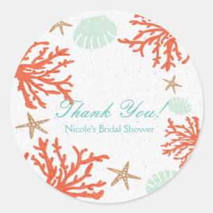 Beach Coral Reef Sea Muschel & Starfish Stickers