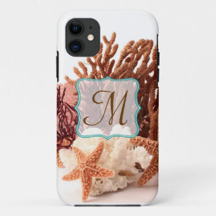 Beach Coral Star Fish Sand Monogram IPHONE 5 Fall iPhone 11 Hülle