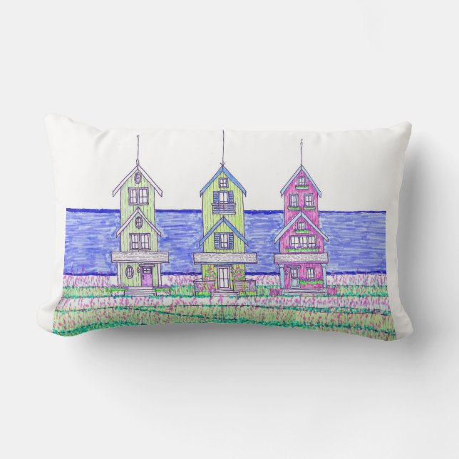 Beach Cottage Trio Lumbar Coussin (Recto)