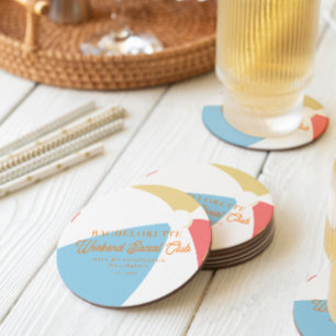 Beach Country Club   Junggesellinnen-Abschiedspart Runder Pappuntersetzer