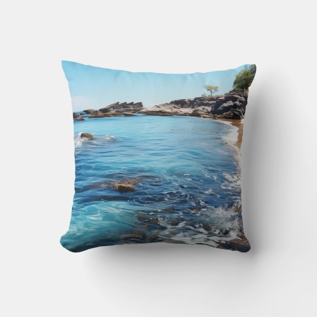 Beach Cove Foam Waves Kissen (Vorderseite)