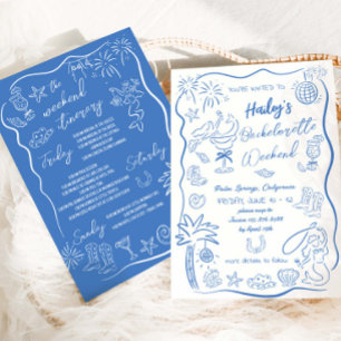 Beach Cowgirl Bachelorette Hen Weekend Einladung