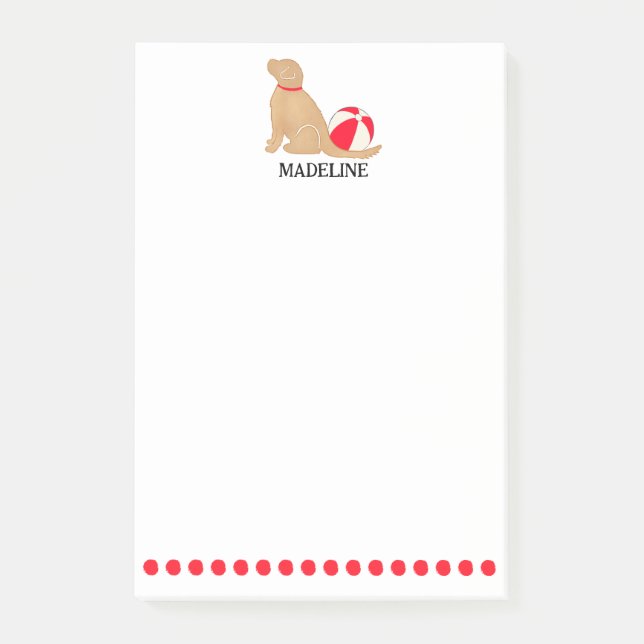 BEACH DAY GOLDEN RETRIEVER LOVER POST-IT KLEBEZETTEL (Vorderseite)