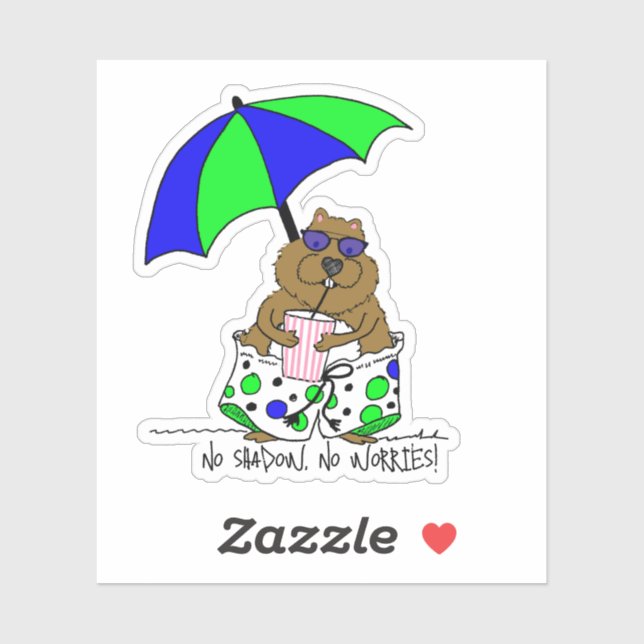 Beach Day Groundhog Aufkleber (Blatt)