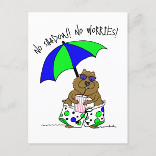 Beach Day Groundhog Feiertagspostkarte