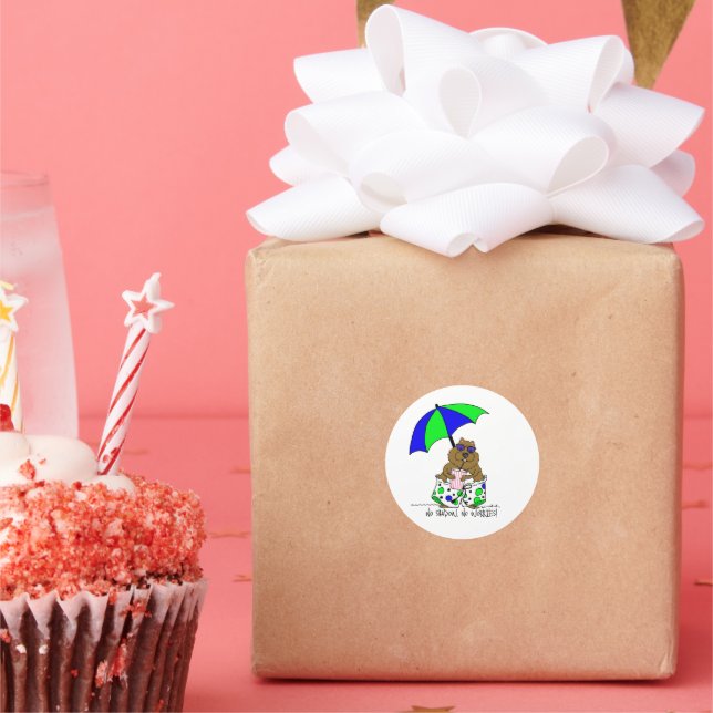 Beach Day Groundhog Runder Aufkleber (Party)