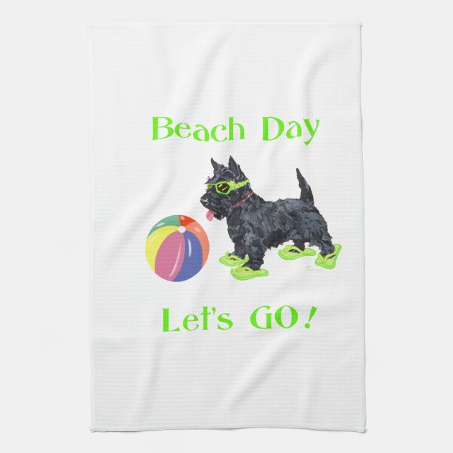Beach Day Scottie Dog Handtuch (Vertikal)