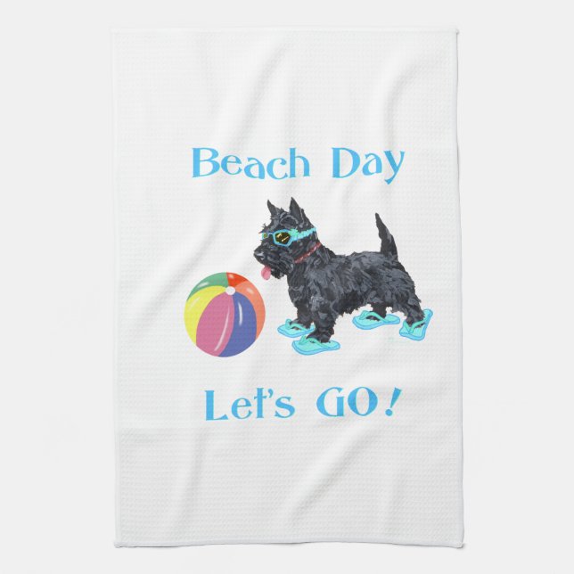 Beach Day Scottie Dog Handtuch (Vertikal)