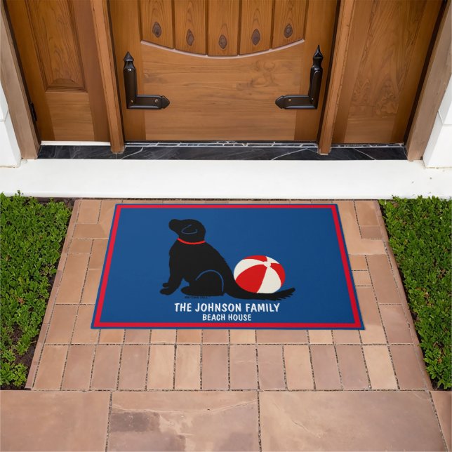Beach Days Black Lab Retriever Doormat Fußmatte (Außenbereich)