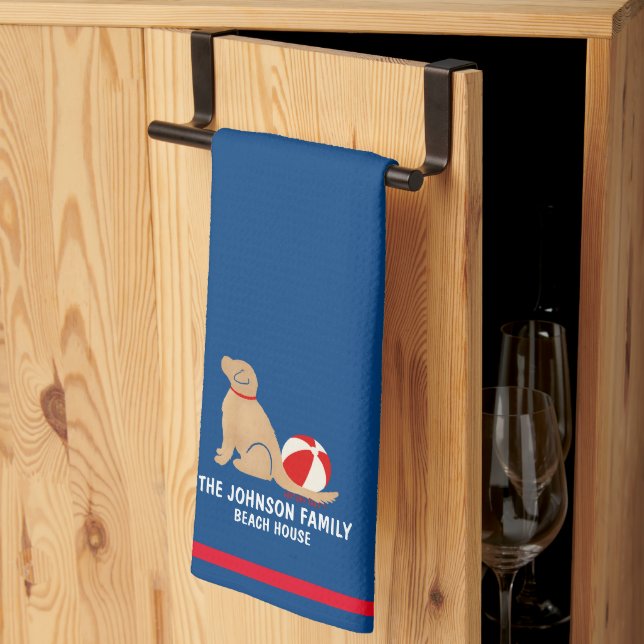 Beach Days Golden Retriever Chien serviette de cui (Pliage en tiers)