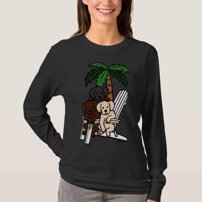 Beach Deck Chair Labradors T-Shirt (Vorderseite)