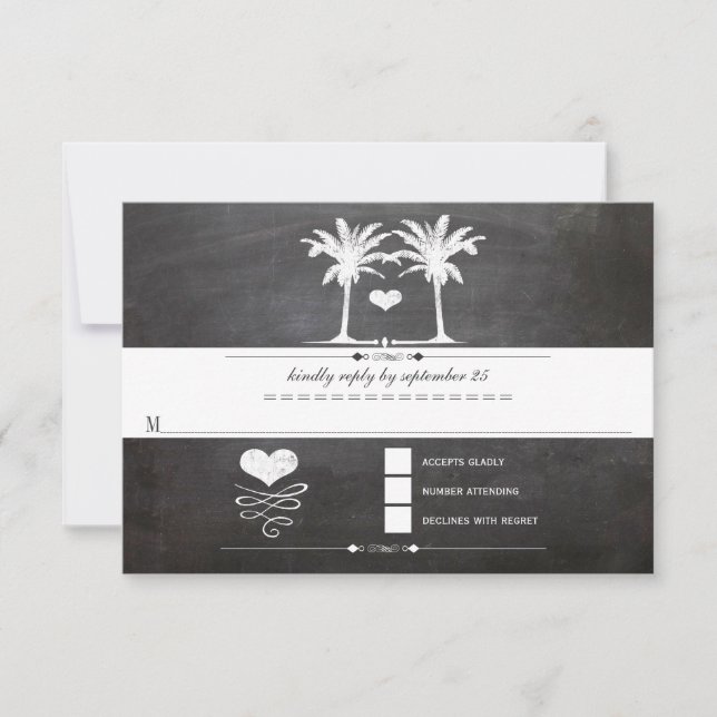 Beach Destination Chalkboard Typografie UAWG RSVP Karte (Vorderseite)