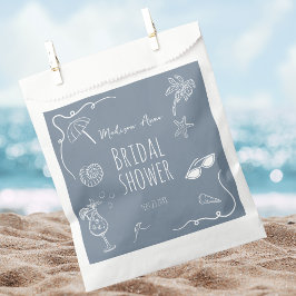 Beach Doodle Illustrations Bridal Shower Geschenktütchen