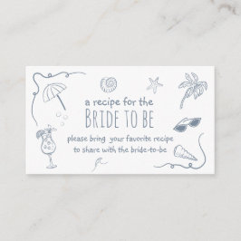 Beach Doodle Share a Recipe Bridal Shower  Begleitkarte