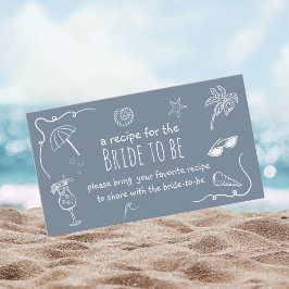 Beach Doodle Share a Recipe Bridal Shower  Begleitkarte