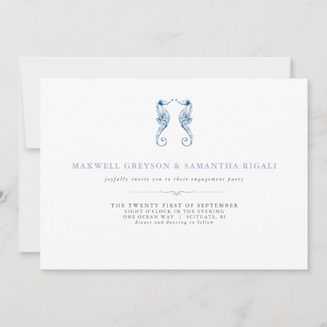 Beach Engagement Party Invites Watercolor Einladung (Vorderseite)