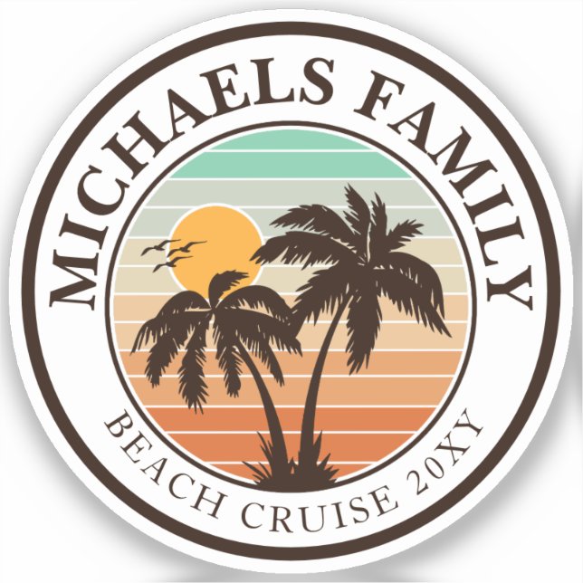 Beach Family Wiedersehen Custom Cruise Sommerurlau Aufkleber (Vorderseite)