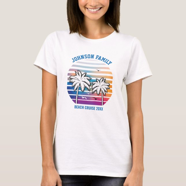 Beach Family Wiedersehen Custom Cruise Sommerurlau T-Shirt (Vorderseite)